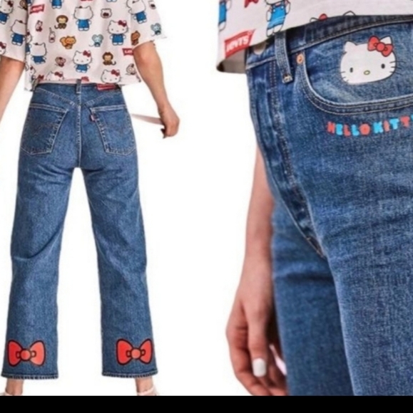 Hello Kitty Denim - NWT Levi's x Hello Kitty's Ribcage straight leg size 30